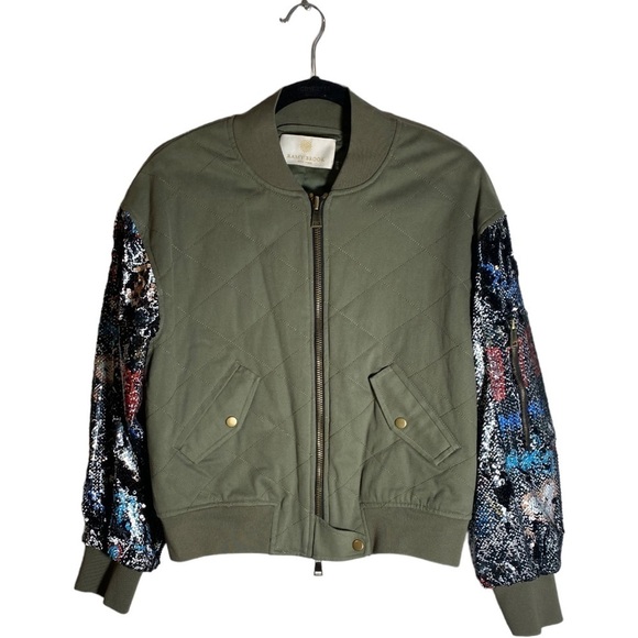 Ramy Brook Mickie Graffiti Sequin Bomber Jacket - Picture 2 of 9